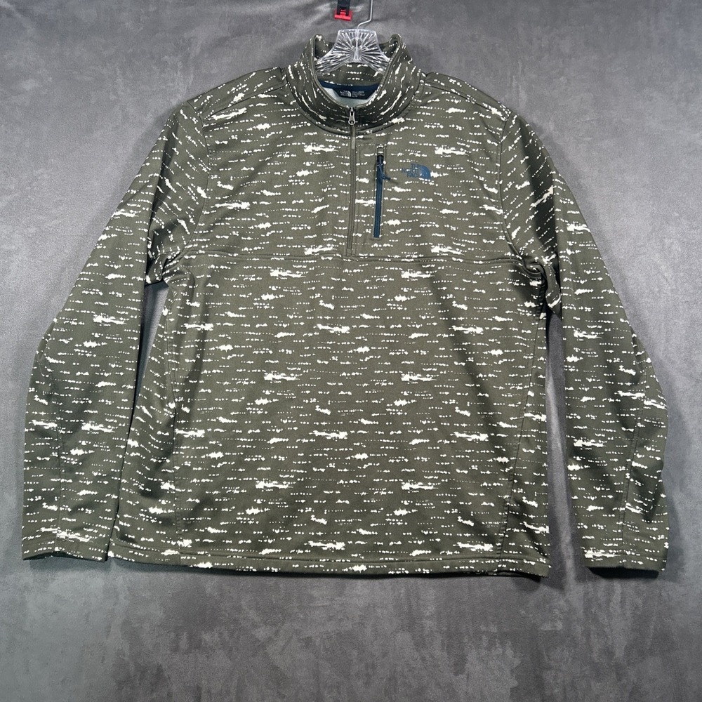 The North Face Pullover Fleece Long Sleeve Cinder 100 XL Green Splash 1/2 Zip